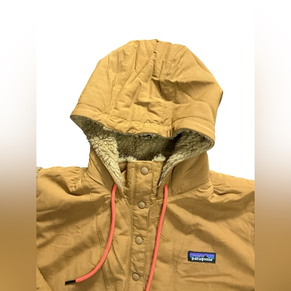 Patagonia Women’s Tan Shelled Retro-X Sherpa Fleece Hooded Pullover Jacket L - Picture 3 of 9